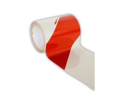 Reflexní samolepící páska tř. 1 pro zvýšení viditelnosti - červeno-bílá, (Verze Pravostranná - 140 mm x 1 m - Kód: 05609)