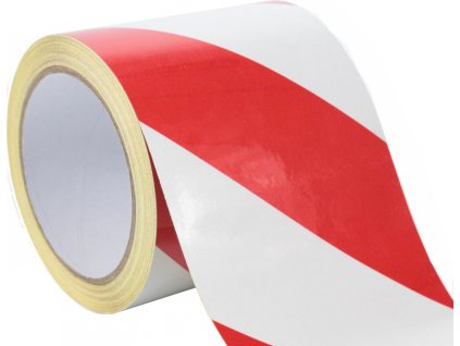 Výstražná samolepící páska reflexní  - DURAFIX DR10 (Verze pravostranné šrafování - 125 cm x 100 cm - Kód: 15424)