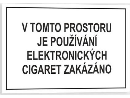 V tomto prostoru je používání el. cigaret zakázáno (Verze Samolepka 210 x 148 mm (A5) tl. 0.1 mm - Kód: 14842)