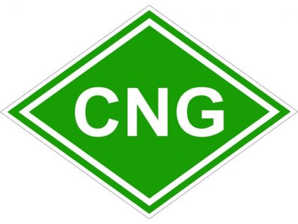 Samolepka - CNG (Varianty Samolepka - CNG, rozměr 110 x 80 mm, tl. 0.1 mm, Kód: 25456)