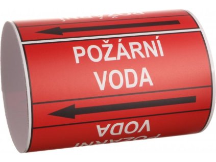 Páska na značení potrubí Signus M25 - POŽÁRNÍ VODA (Varianty Samolepka 130 x 100 mm, délka 1,5 m, Kód: 26104)