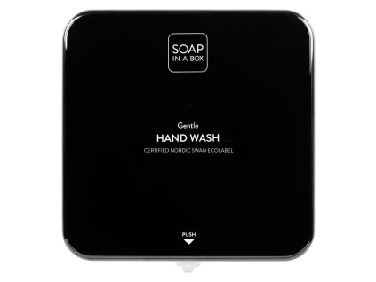 Lesklý černý dávkovač mýdla Soap-In-A-Box
