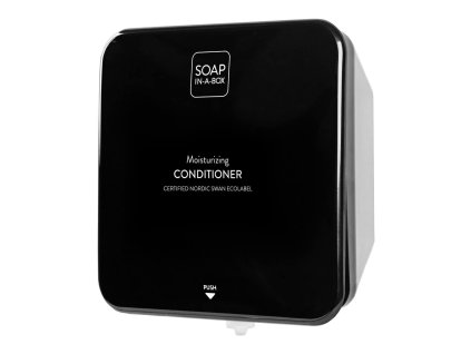 Lesklý černý dávkovač kondicionéru na vlasy Soap-In-A-Box
