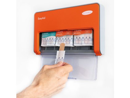 Dávkovač na náplasti EasyAid Standard II s 1x 30 ks ELASTIC, 1x 15 ks ELASTIC na prsty a 1x 30 ks AQUATIC náplastí