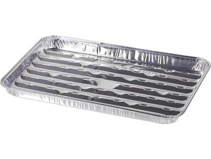 Grilovací miska MagicHome 34x23x2.5 cm, 3 ks, obdélníková, perforovaná, ALU