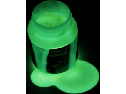 Fotoluminiscenční barva s vysokou svítivostí, LumiSafe Hi-Glow 100 ml (Verze bílá 1kg (svítí zelenožlutě) - Kód: 04616)