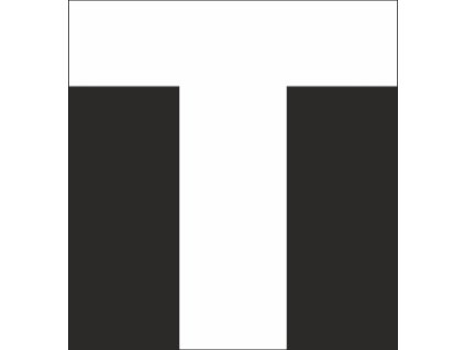 Šablona písmeno "T" vodorovné značení (Varianty Šablona písmeno "T" vodorovné značení, 235 x 235 mm, výška písma: 160 mm, Kód: 24922)
