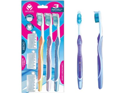 setablue set 3 ks zubni kartacek triple force stredni