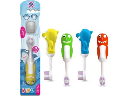 spazzolino detsky kartacek shark s krytkou soft