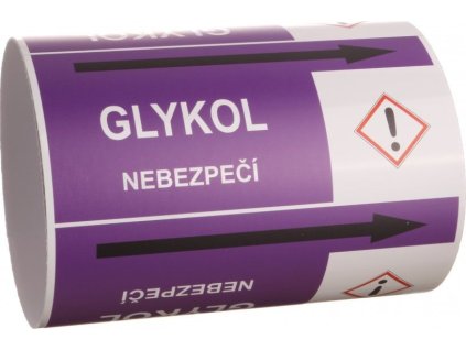 Páska na značení potrubí Signus M25 - GLYKOL (Varianty Samolepka 130 x 100 mm, délka 1,5 m Kód: 26037)
