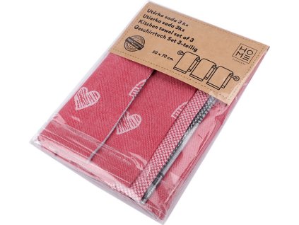 Bavlněná utěrka 50x70 cm egyptská bavlna, vánoce, srdce, kočka (Balení 3 ks, Varianta 4 zelená káro)