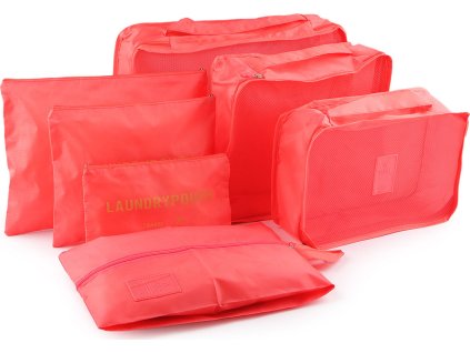 Sada cestovních organizérů do kufru 7 ks (Balení 1 sada, Varianta 1 korálová)