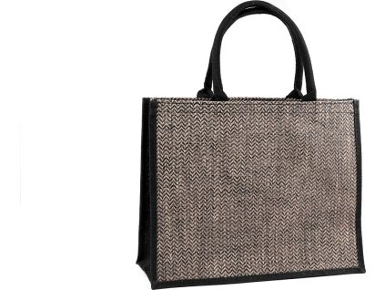 Jutová taška s chevronovým vzorem 42x33 cm (Balení 1 ks, Varianta režná přírodní)