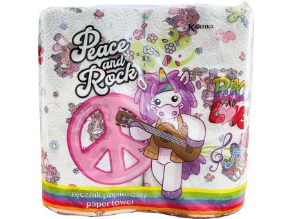 kuchynske uterky potistene peace and rock 3 vrstve 2 ks