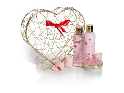 pokhara set srdce sprchovy gel telove mlekosul mydlove ruze