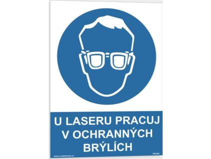 U laseru pracuj v ochranných brýlích (Verze Plast 210 x 297 mm (A4) tl. 0.5 mm - Kód: 03659)
