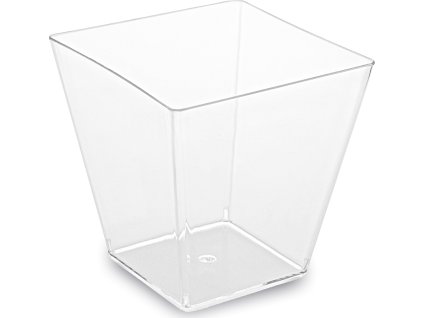 Fingerfood kelímek (PS) hranatý čirý 59 x 59 x 54 mm 100ml [50 ks]