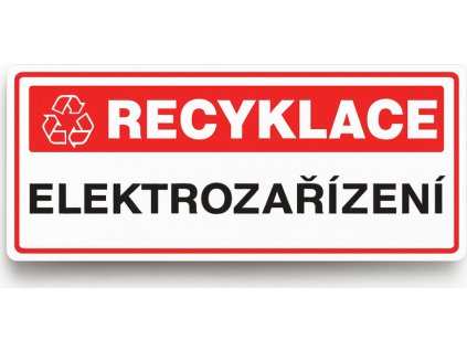 OZNAČENÍ TŘÍDĚNÉHO ODPADU - Elektrozařízení (Verze Samolepka 290 x 100 mm tl. 0.1 mm - Kód: 14106)