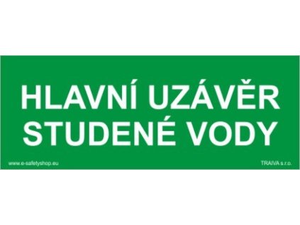 Hlavní uzávěr studené vody (Verze Samolepka 210 x 80 mm tl. 0.1 mm - Kód: 07912)