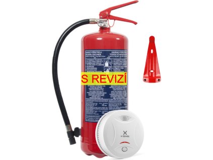 Set ke kolaudaci staveb B2 - Hasicí přístroj + detektor (HP práškový 6kg) (Verze 34A/183B/C + detektor X-Sense SD13 (SD11) - Kód: 16975)
