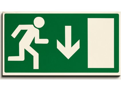 Únikový východ (nad dveře) (Verze Plast 200 x 100 mm tl. 1.1 mm - fotoluminiscenční - Kód: 00053)