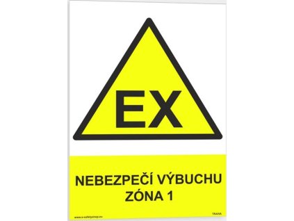 EXPLOZE Nebezpečí výbuchu zóna 1 (Verze Plast 148 x 210 mm (A5) tl. 2 mm - Kód: 03369)