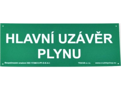 Hlavní uzávěr plynu (Verze Plast 210 x 80 mm tl. 0.5 mm - Kód: 00326)