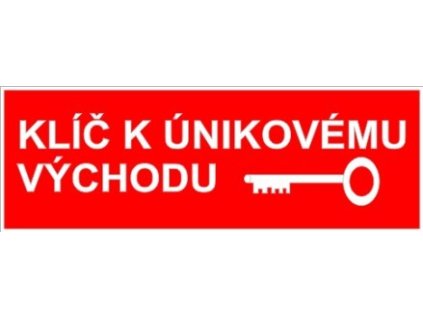Klíč k únikovému východu fotoluminiscenční (Verze Plast 150 x 50 mm tl. 0.5 mm - fotoluminiscenční - Kód: 00385)