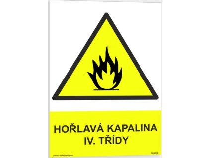 Hořlavá kapalina IV. třídy Plast 297 x 210 mm (Verze Samolepka 210 x 297 mm (A4) tl. 0.1 mm - Kód: 08178)