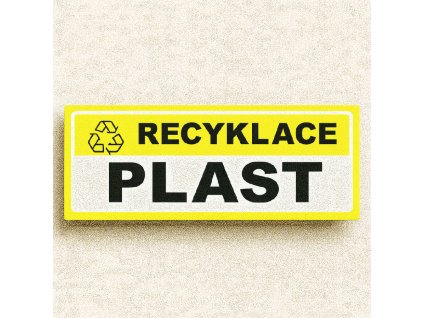 OZNAČENÍ TŘÍDĚNÉHO ODPADU - Plast Tabulky a samolepky (Verze Samolepka 290 x 100 mm tl. 0.1 mm - Kód: 14120)