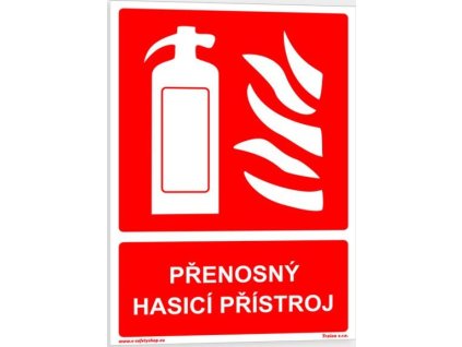 Přenosný hasicí přístroj (Verze Samolepka 75 x 105 mm tl. 0.1 mm - Kód: 00510)