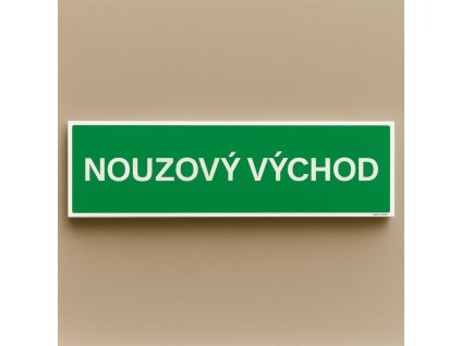 Nouzový východ - Nápis (Verze Plast 200 x 50 mm tl. 1.1 mm - fotoluminiscenční - Kód: 00050)