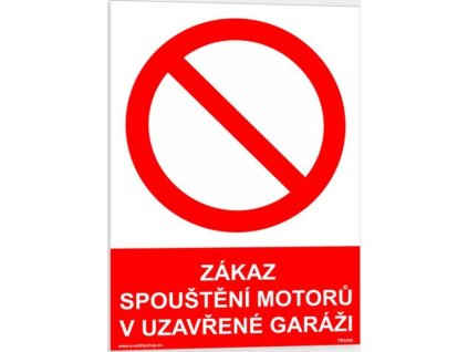 Zákaz spouštění motorů v uzavřené garáži