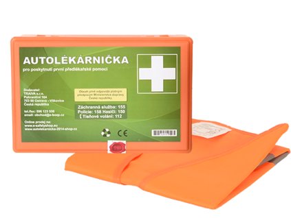 Autolékárnička plastová s výstražnou vestou