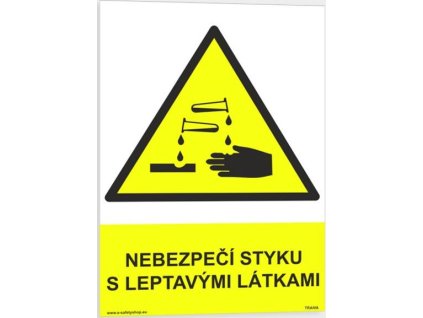 Nebezpečí styku s leptavými látkami (Verze Plast 148 x 210 mm (A5) tl. 2 mm - Kód: 00208)
