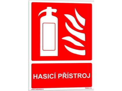 Hasicí přístroj s textem (Verze Plast 148 x 210 mm (A5) tl. 2 mm - Kód: 10792)
