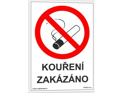 Kouření zakázáno (Verze Samolepka 148 x 210 mm (A5) tl. 0.1 mm - Kód: 02120)