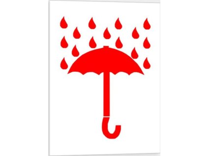 Značení obalů Chránit před vlhkem / Keep away from water - piktogram - R (Verze Samolepka 74 x 105 mm tl. 0.1 mm - Kód: 08651)