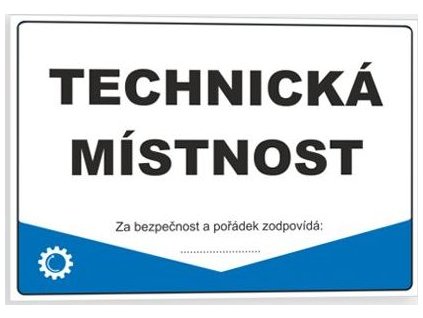 Technická místnost (Verze Samolepka 210 x 148 mm (A5) tl. 0.1 mm - Kód: 09911)