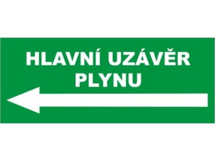 Hlavní uzávěr plynu vlevo (Verze Plast 210 x 80 mm tl. 0.5 mm - Kód: 10918)