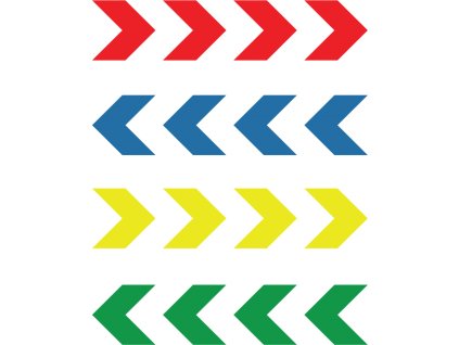 Značení prosklených ploch - šipka šipka 50 x 50 mm (Verze Samolepka 50 x 50 mm tl. 0.1 mm - červená - Kód: 04659)