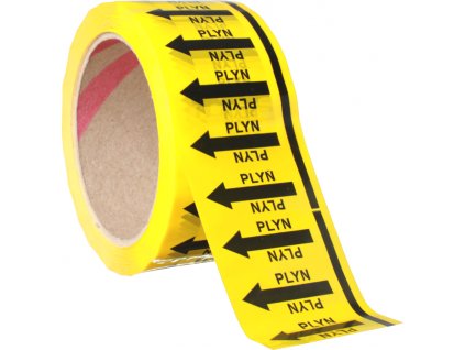 Páska na značení potrubí Tramark - plyn, 3470 šipek (Varianty Páska na značení potrubí - plyn (50 mm x 66m tl.0.05 mm) kód:  24705)