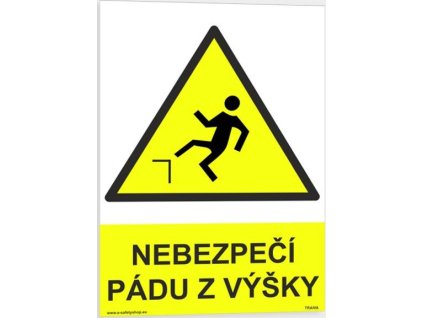 Nebezpečí pádu z výšky (Verze Samolepka 210 x 297 mm (A4) tl. 0.1 mm - Kód: 03606)