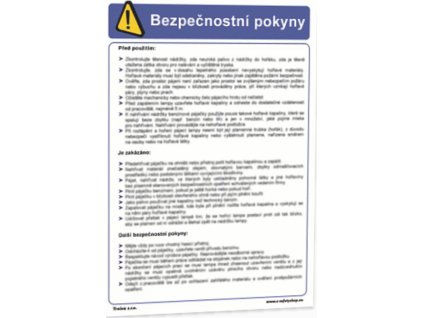 Bezpečnostní pokyny pro obsluhu pásové pily (dřevo) (Verze Samolepka 210 x 297 mm (A4) tl. 0.1 mm - Kód: 02183)