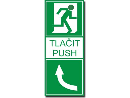 Tlačit - Vlevo, fotoluminiscenční samolepka na dveře nouzového východu (Verze Samolepka 100 x 200 mm tl. 0.4 mm - fotoluminiscenční - Kód: 02643)