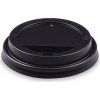 Víčko na kelímek 100ml PS 62mm černé zvýšené s otv. 100ks/role