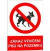 Zákaz venčení psů na pozemku (Verze Samolepka 148 x 210 mm (A5) tl. 0.1 mm - Kód: 09826)