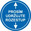 Podlahové značení - Prosím udržujte rozestup, kruh (Verze  ∅ 280 mm - modrá, doručení do 2-3 dnů - Kód: 17357)