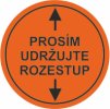 Podlahové značení - Prosím udržujte rozestup, kruh (Verze  ∅ 280 mm - modrá, doručení do 2-3 dnů - Kód: 17357)