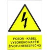 Pozor kabel vysokého napětí životu nebezpečno (Verze Samolepka 210 x 297 mm (A4) tl. 0.1 mm - Kód: 02864)